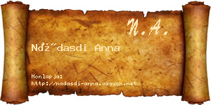 Nádasdi Anna névjegykártya