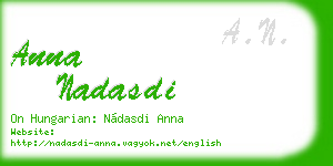 anna nadasdi business card